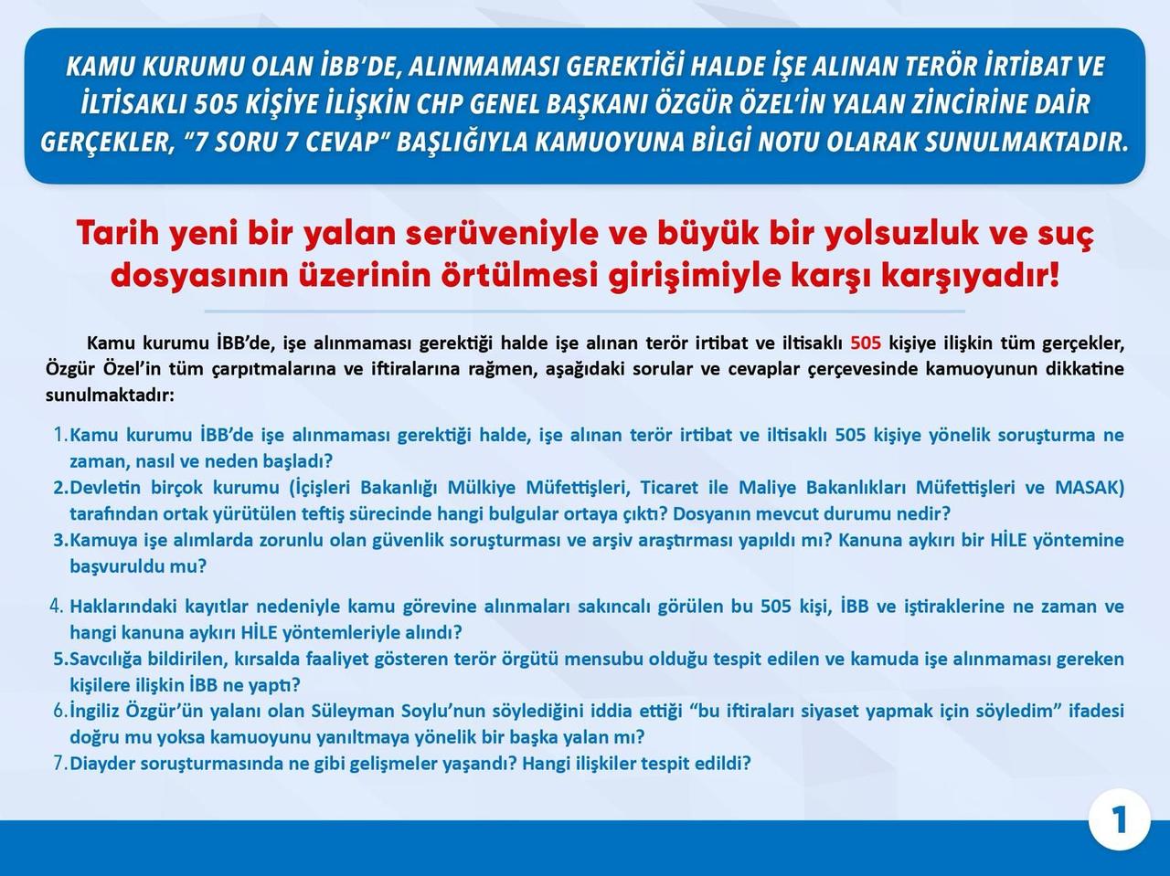 Süleyman Soylu'dan Özgür Özel'e 7 soru 7 cevap