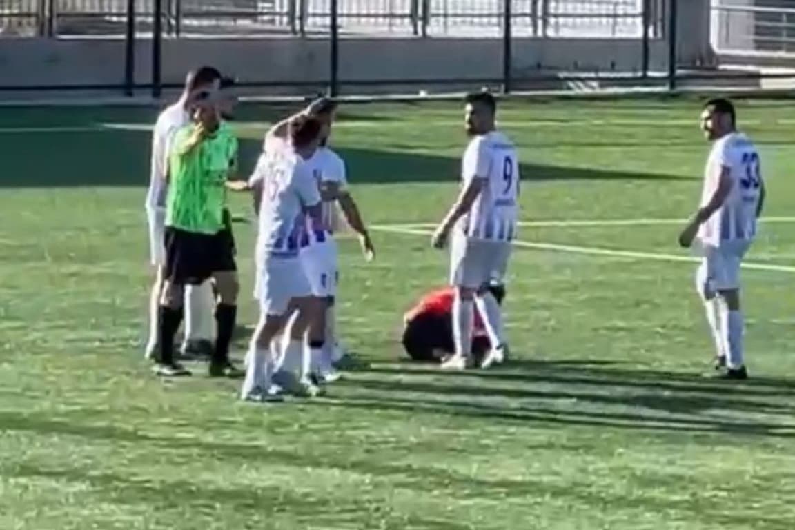 Isparta'da oynanan maç hakeme saldırıyla iptal  edildi