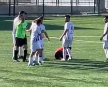 Isparta'da oynanan maç hakeme saldırıyla iptal  edildi