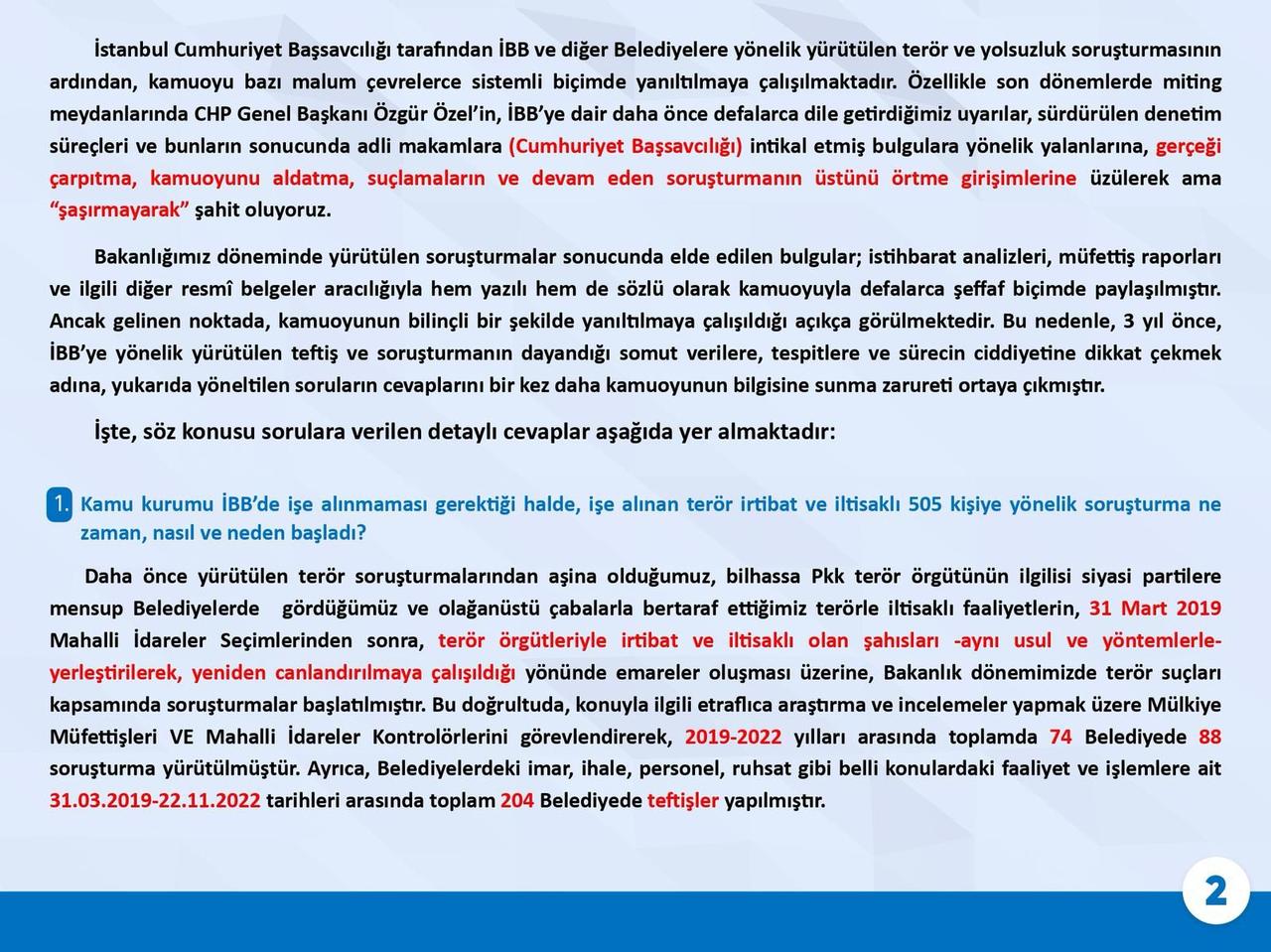 Süleyman Soylu'dan Özgür Özel'e 7 soru 7 cevap