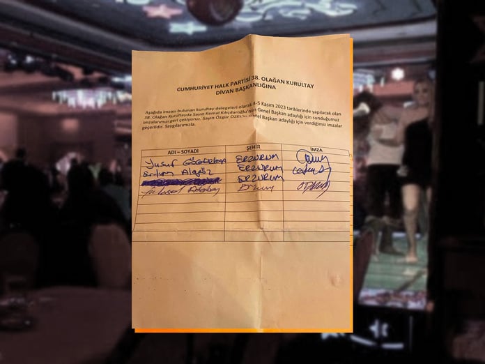 Özgür Özel için CHP delegelerinden pavyonda imza topladılar