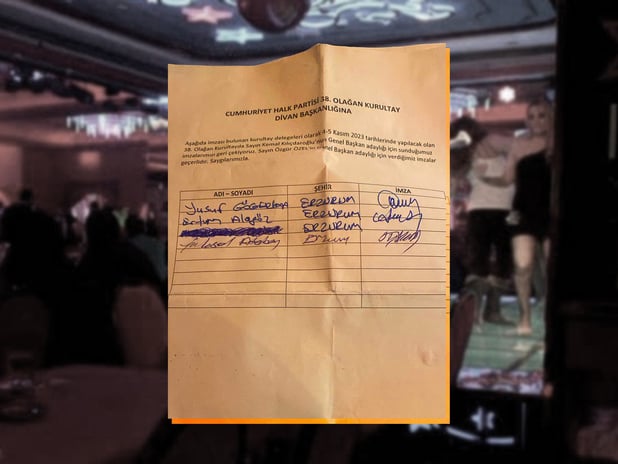 Özgür Özel için CHP delegelerinden pavyonda imza topladılar