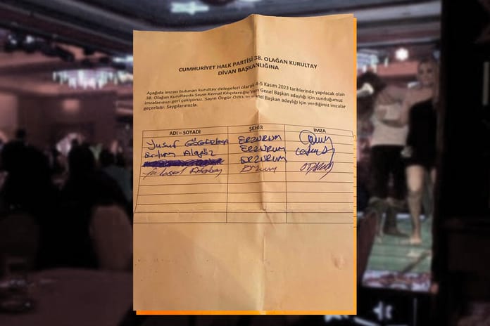 Özgür Özel için CHP delegelerinden pavyonda imza topladılar