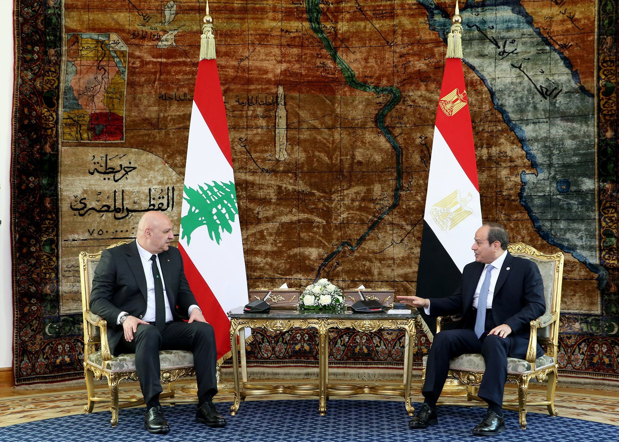Egyptian President Sisi met with Lebanese President Joseph A