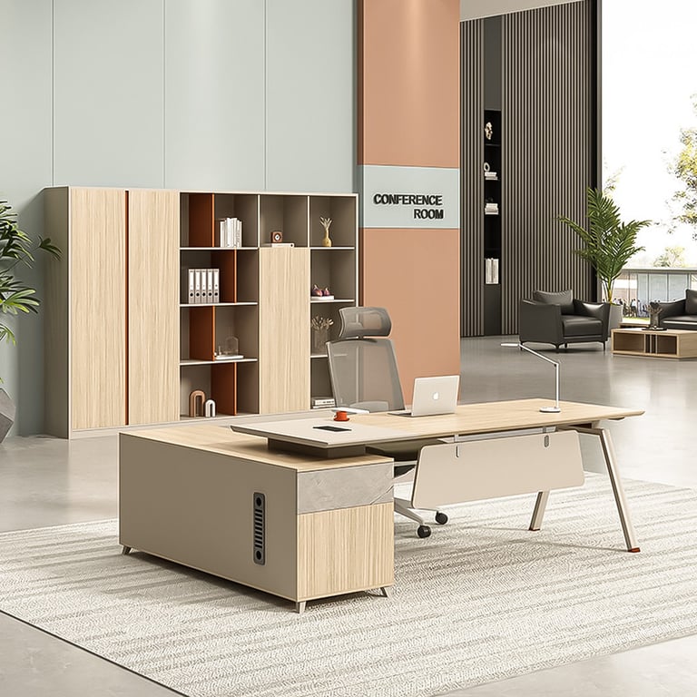 Olen Wooden Director Table Modern Style