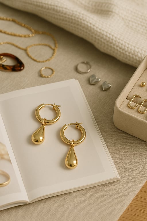 Wholesale jewelry and accessories supplier showcasing a variety of necklaces, earrings, bracelets, and rings displayed elegantly on velvet stands, with a focus on craftsmanship and material quality.