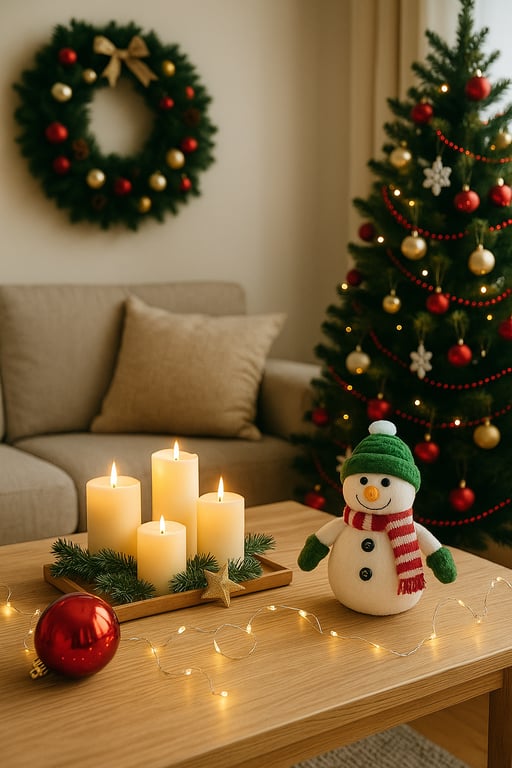 Festival decoration supplier showcasing a wide array of Christmas ornaments, holiday wreaths, LED lights, and seasonal party supplies in a professional showroom.