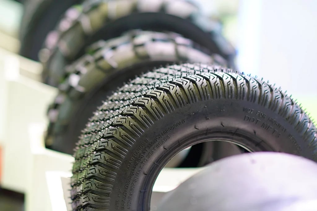 Automotive tyres and wheels displayed at Automechanika Jakarta 2026