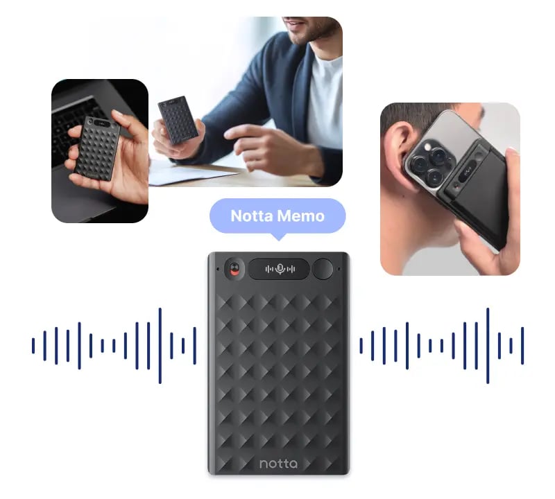 Notta Memo portable AI voice recorder for in-person interviews