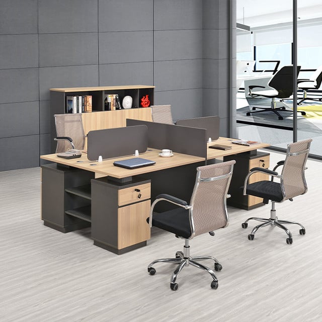 Katana Office Workstation 2/4/6Pax with Side cabinets. Image height is 400 and width is 400