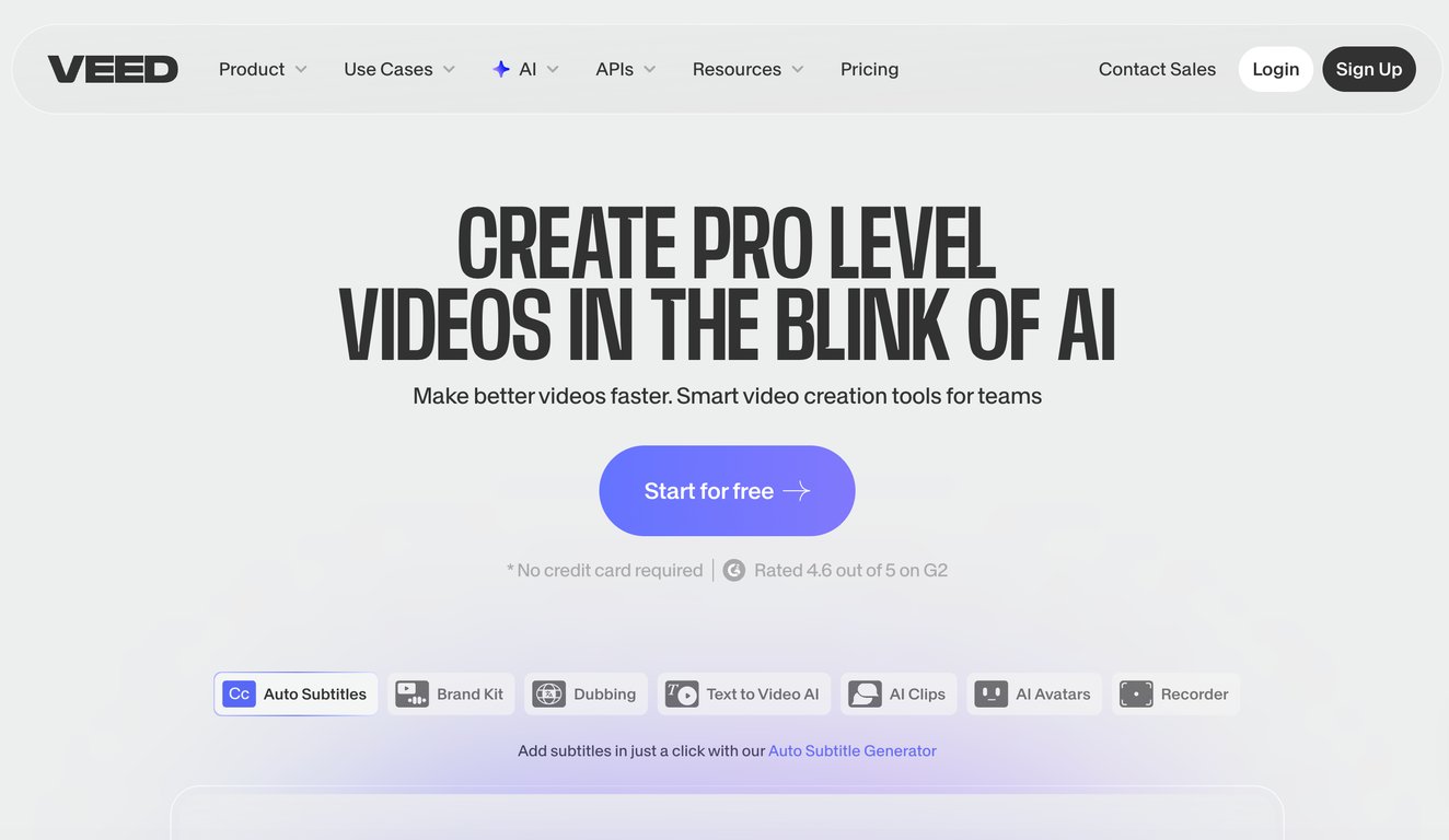 Interface do VEED.io