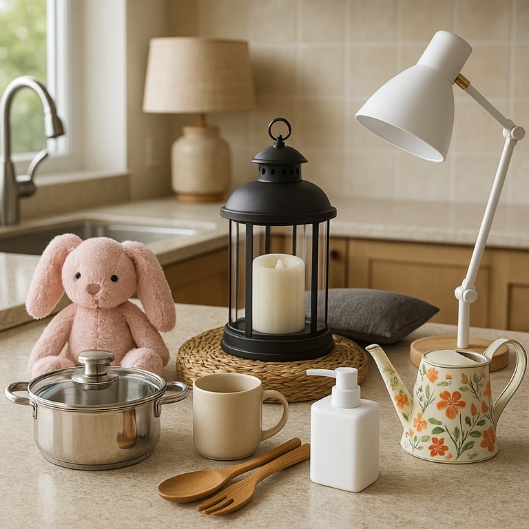 Professional custom household products manufacturing facility showcasing high-quality home goods, design prototypes, and modern manufacturing equipment in a clean industrial setting.