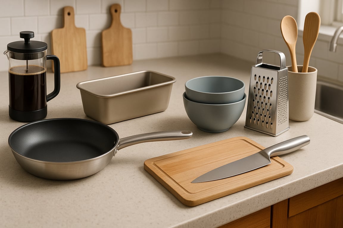 MU Group design team collaborating on custom kitchenware prototypes, sketching new cookware designs on a tablet, with material samples and 3D models on a modern desk.