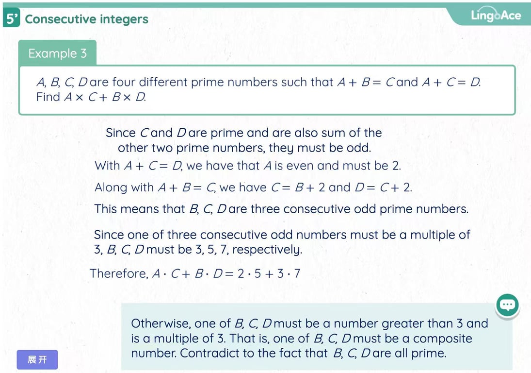 ACE Academy competition example using prime number structure