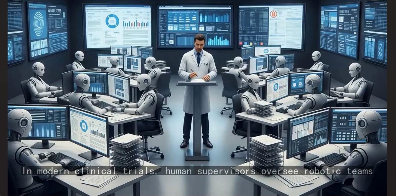 Human supervisors overseeing robotic team