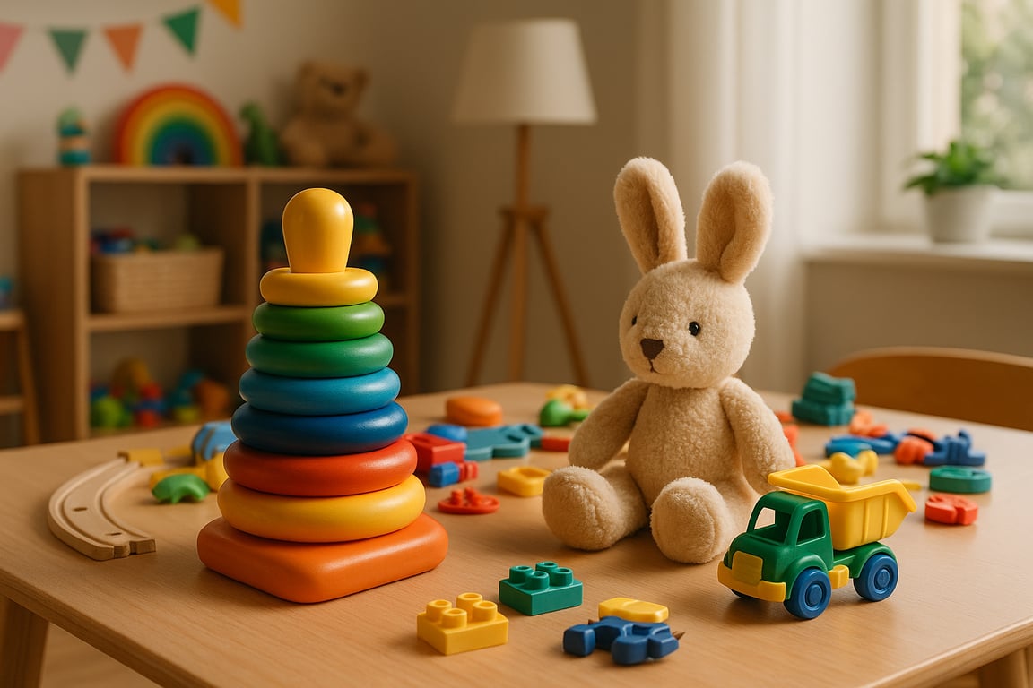 A variety of wholesale hobby toys including intricate model airplanes, wooden puzzles, science kits, and collectible action figures organized for bulk distribution.