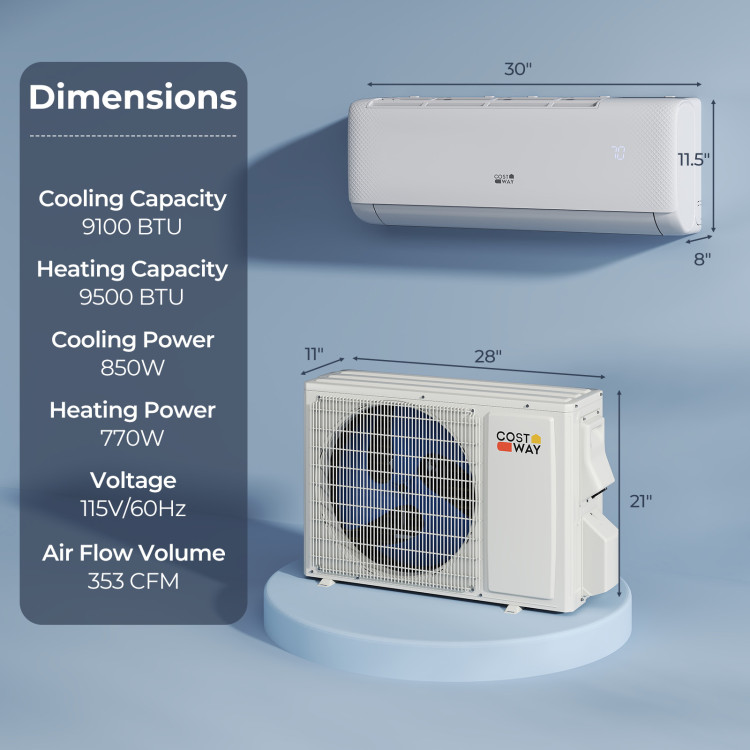 9,100 BTU airtural Series mini split