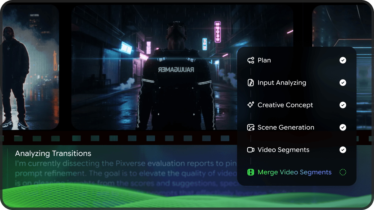 Interface de planification de scènes de l'agent de vidéos musicales IA de Freebeat