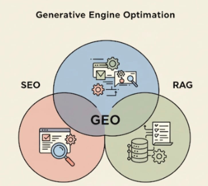 GEO=SEO+RAG示意图, HEIGHT 400, WIDTH 800