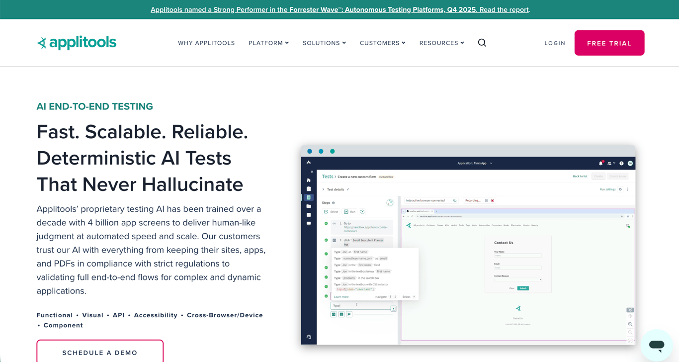 Applitools Interface