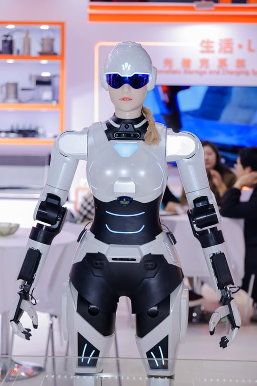 오토메카니카 상하이에 전시된 휴머노이드 로봇