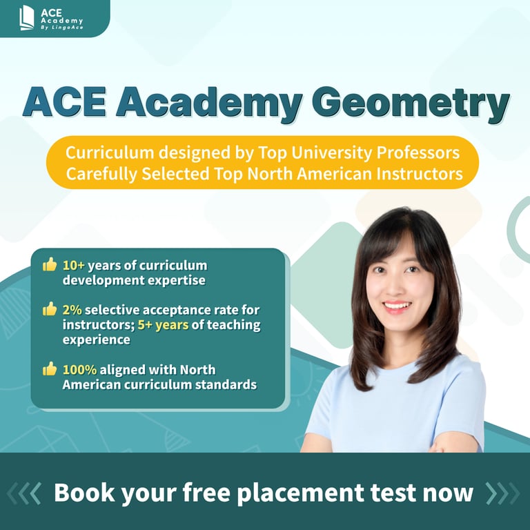 ACE Academy Geometry teacher and curriculum graphic