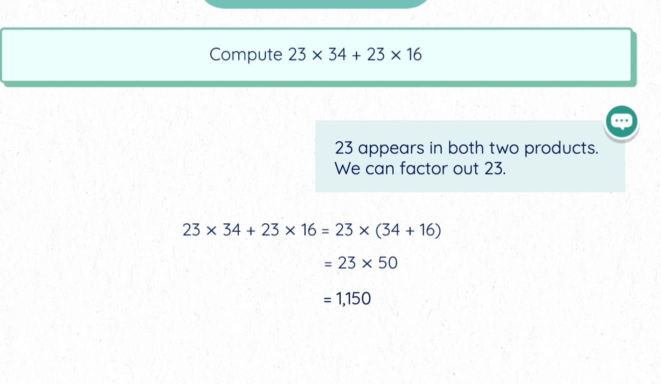 Pre-Algebra common factor example