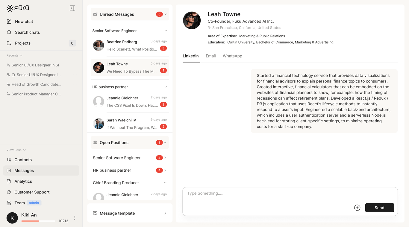 Fuku AI Unified Inbox Interface