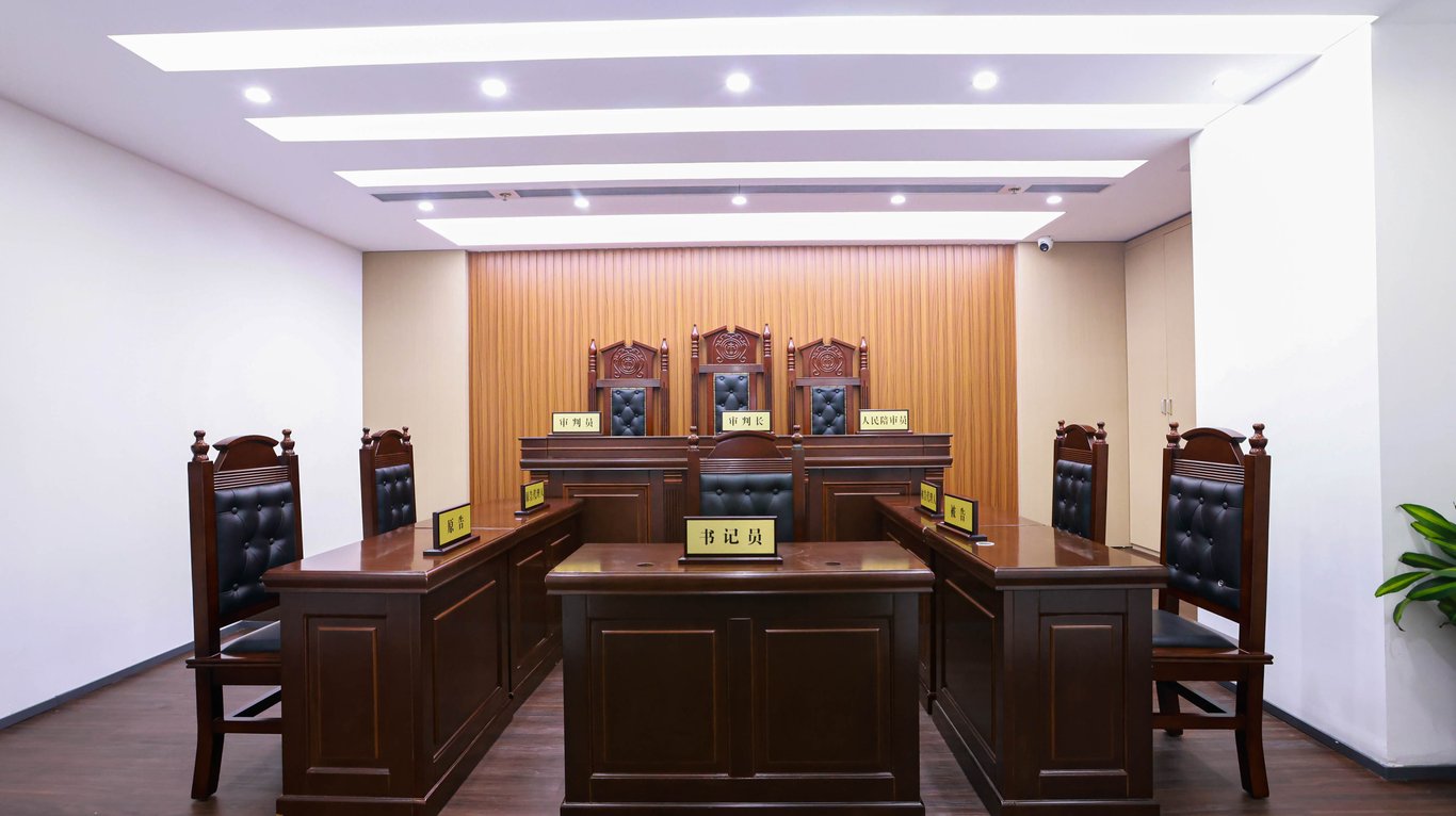 Mock courtroom