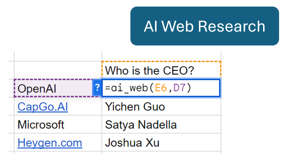 Función de Investigación Web con IA en Google Sheets