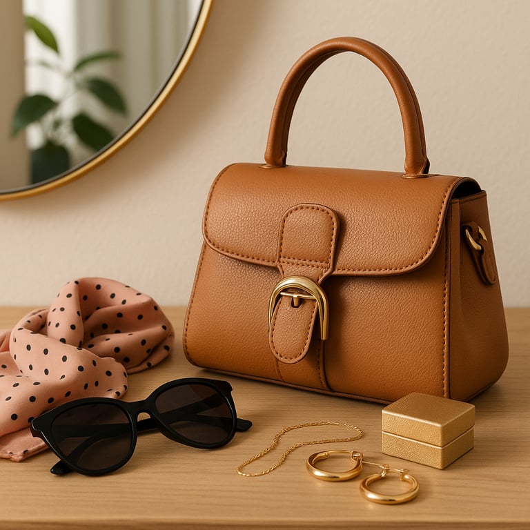 A wide array of fashion accessories including handbags, scarves, and jewelry displayed by a top-tier accessories supplier for brands.