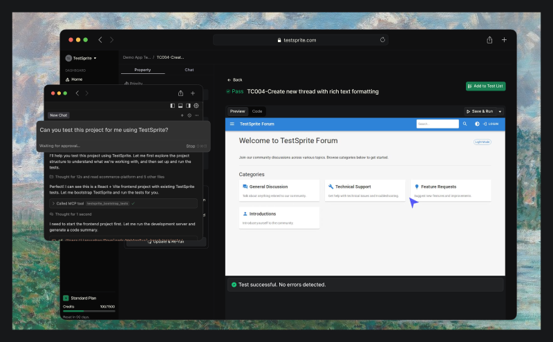 TestSprite Screenshot 2