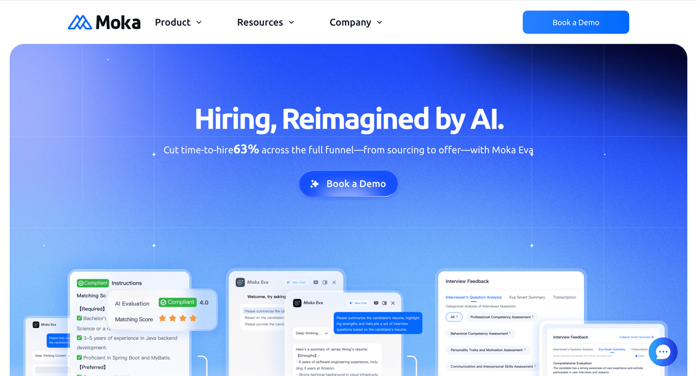การจ้างงานด้วย AI Moka Eva