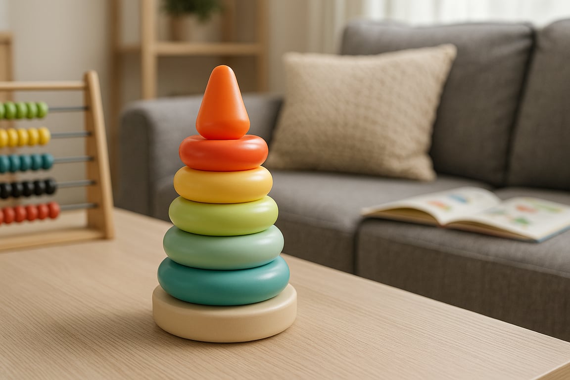 A vibrant display of diverse private label toys, including plush animals, educational blocks, action figures, and board games, arranged on shelves in a modern retail setting, highlighting customization and branding.