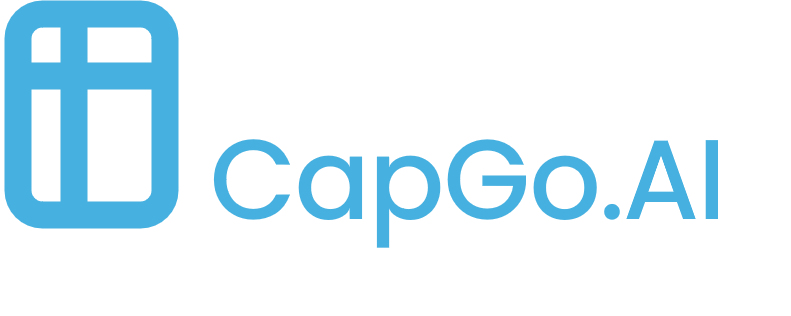 CapGo.AI logo footer white background, height 70 and width 120