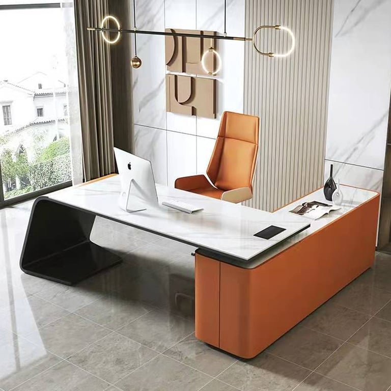 Astrid Sintered Stone Director Table Modern Style