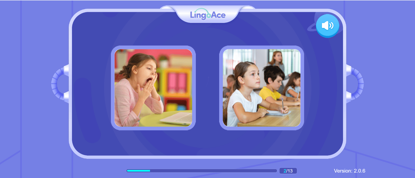 LingoAce language learning activity screen