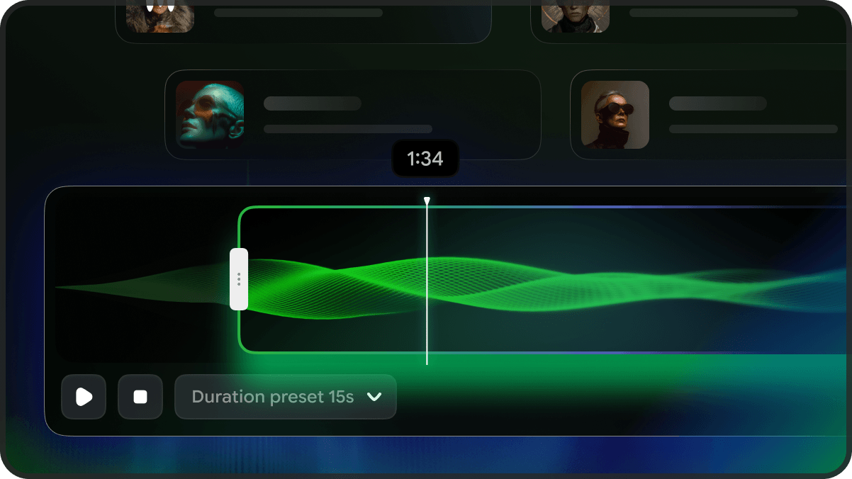Audio-Bearbeitungsoberfläche mit Wellenform