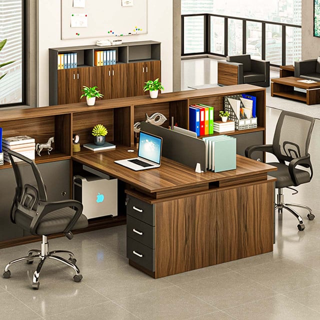Halvor Wooden Workstation with Storage Modern Style. Image height is 400 and width is 400