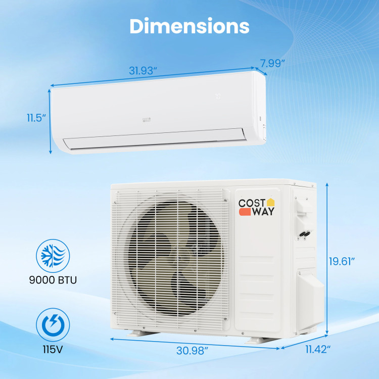 EcoGuard Series 9000 BTU mini split with R454B refrigerant