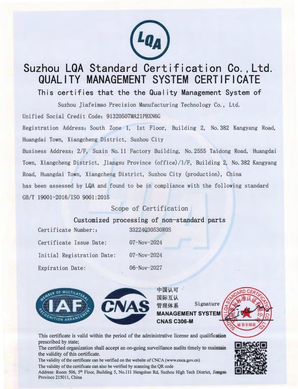 ISO 9001 Zertifikat