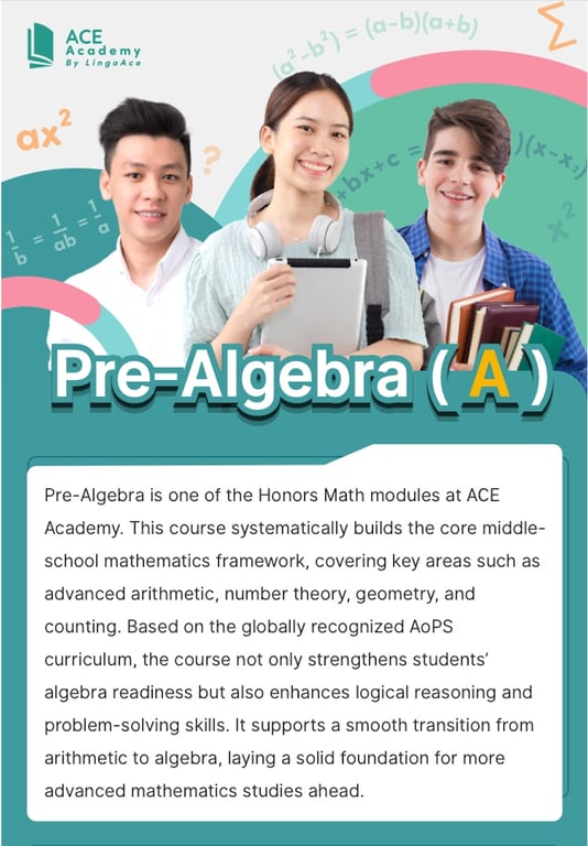 ACE Academy Pre-Algebra course graphic