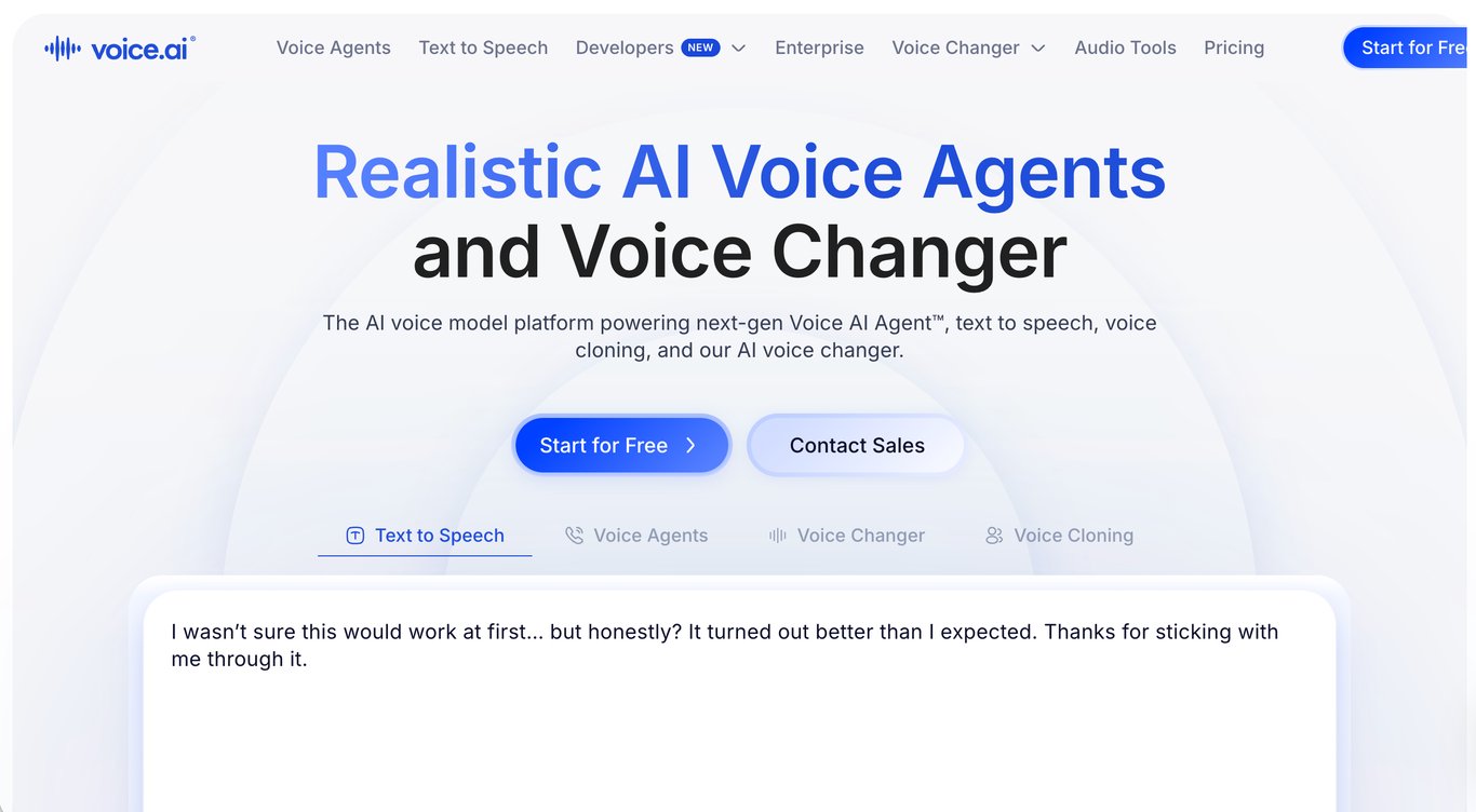 Voice.ai-Benutzeroberfläche