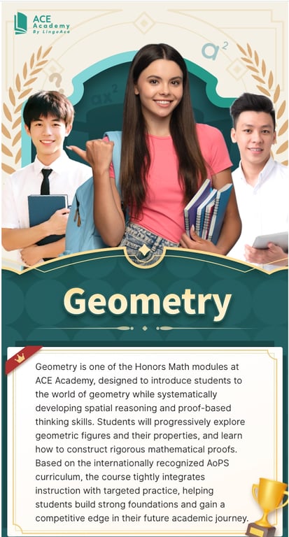 ACE Academy Geometry educational course graphic
