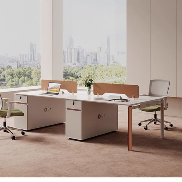 Giulia Workstation with Cabinet multi user office desk. Image height is 400 and width is 400