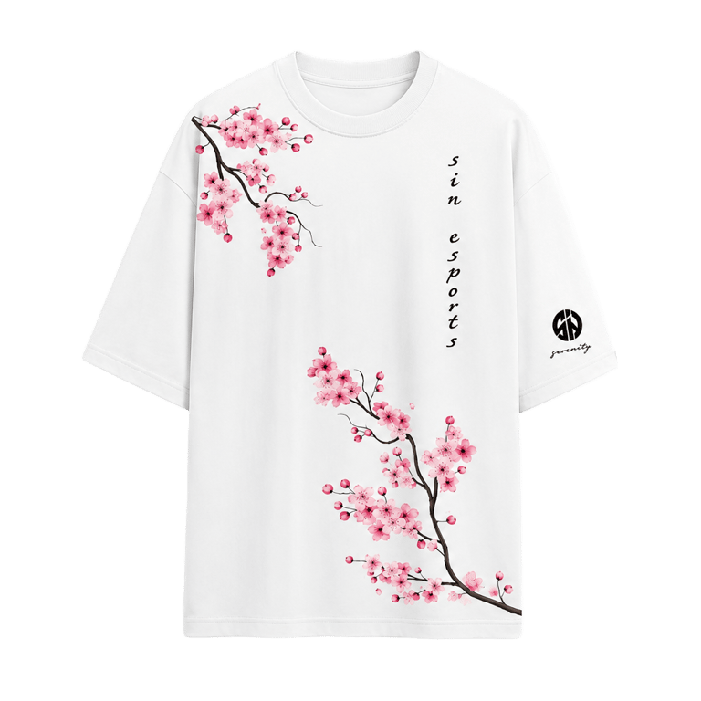 Serenity Tee — White, front and back