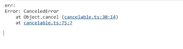 JavaScript Promise cancellation example using Promise.withResolvers showing early rejection