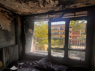 Solidarité maman seule et son garçon apres incendie