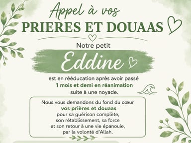 Aidons Eddine, 3 ans, à poursuivre son combat ❤️