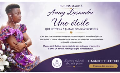 En mémoire d’Anny Lusambu pour accompagner la famille dans cette épreuve